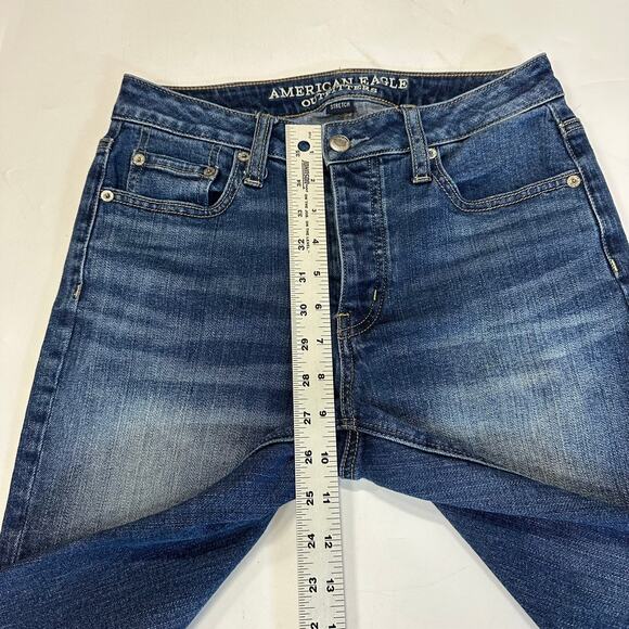 American Eagle Hi-Rise Stretch Skinny Jeans Size 4 Vintage Wash Denim - Picture 8 of 9
